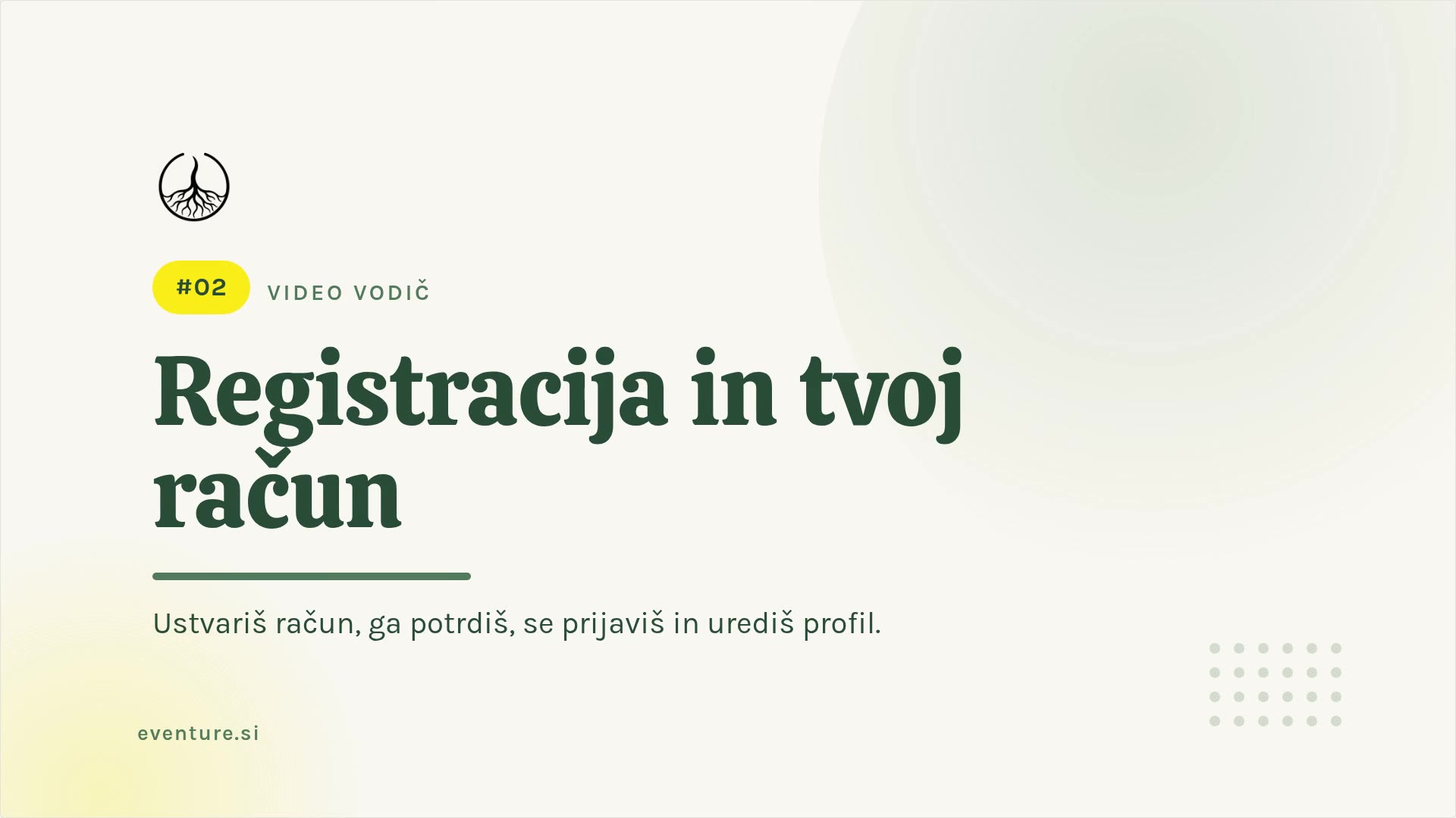 Registracija i tvoj račun